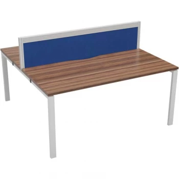 Image of 2 Person Double Bench Desk 1200X780MM Each - White/Dark Walnut