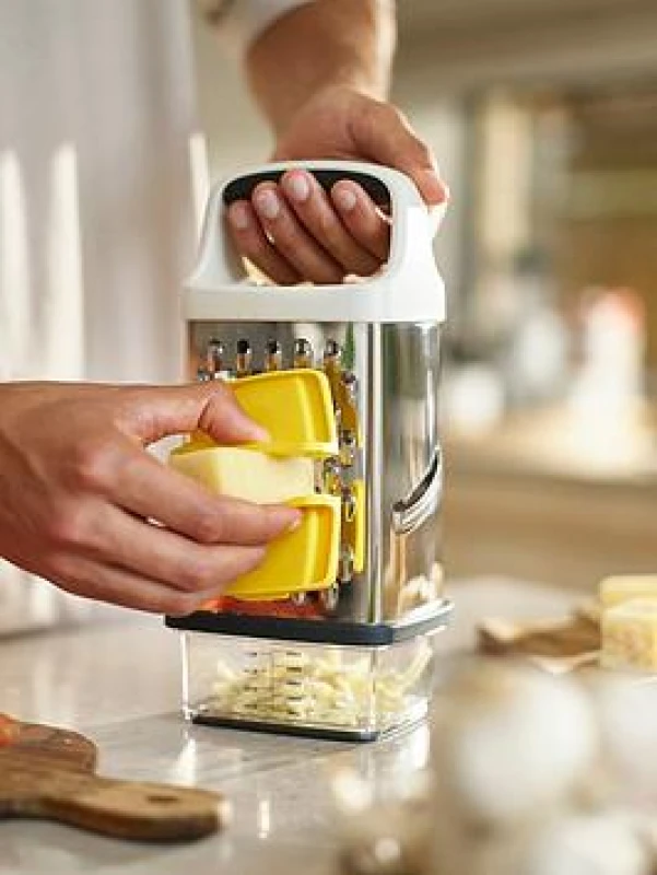 Image of Joseph Joseph Joseph Joseph Multi-Grip Box Grater with Precision Cooking Gadgets One Size Yellow 87996013000