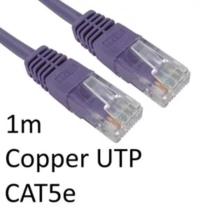 image of RJ45 (M) to RJ45 (M) CAT5e 1m Violet OEM Moulded Boot Copper UTP Network Cable