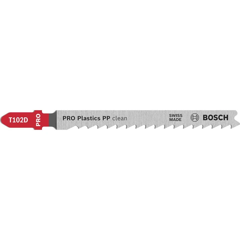 Image of Bosch PRO T102D Plastics PP Clean Cutting Jigsaw Blade 2608665239 Qty: Pack of 2
