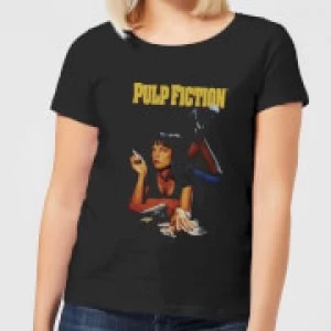 Image of Pulp Fiction Poster Womens T-Shirt - Black