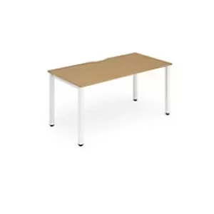 Image of Trexus Bench Desk Individual White Leg 1600x800mm Oak Ref BE108