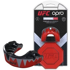 image of UFC Platinum Fangz Mouthguard by Opro Black/Red/Gold Adult