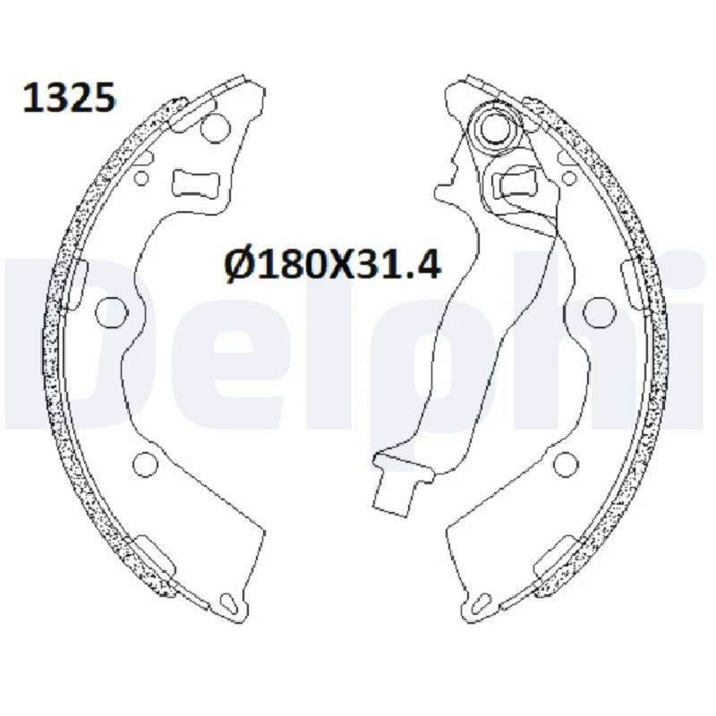 Image of DELPHI Brake Shoe Set DELPHI LS2199
