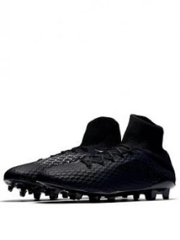 image of Nike Mens Hypervenom Phantom 3 Pro Dynamic Fit Firm ground Football Boot Black Size 10 Men