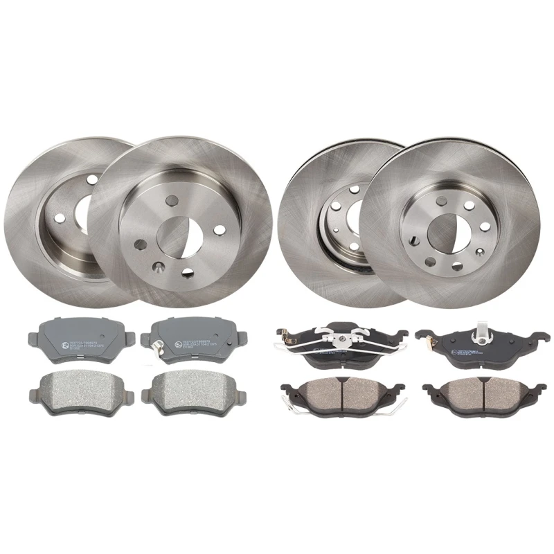 Image of RIDEX 3405B0320 Brake disc and pads set Rear Axle, Brake Disc Type: Vented, with acoustic wear warning Brake Set,disc brakes (3405)