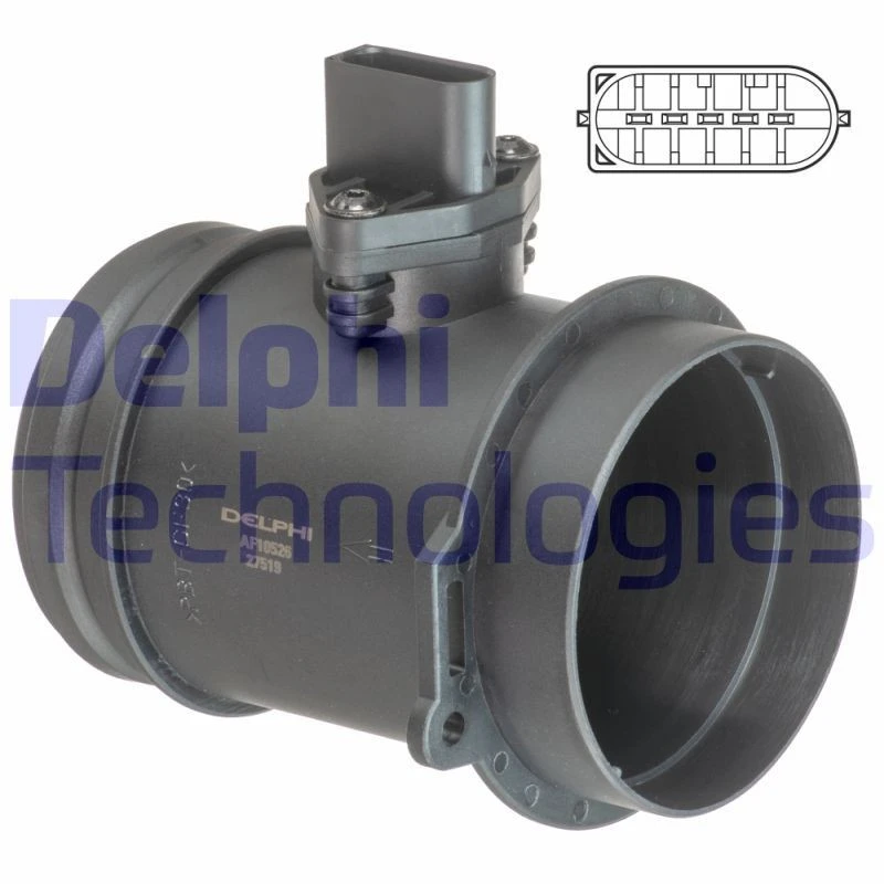 Image of DELPHI AF10526-12B1 Mass air flow sensor with housing Air Mass Sensor (3926)