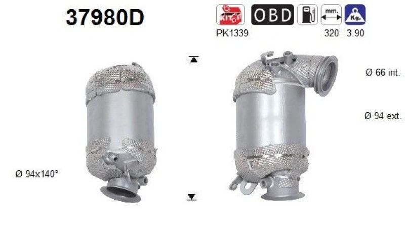 Image of AS Catalytic converter AS 37980D