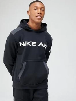 image of Nike Air Contrast Block Pullover Hoodie - Black/Grey