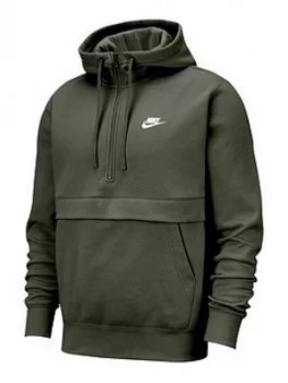 Image of Nike Club 1/2 Zip Hoodie - Khaki