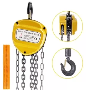 Image of Chain Hoist Chain Block Hoist 2200lbs/1ton Manual Chain Block w/ 6m Chain