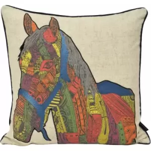 Image of Riva Home Peking Horse Cushion Cover (45x45cm) (Multi) - Multi