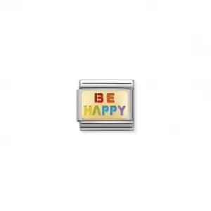 Image of Classic Gold Enamel Link Be Happy Rainbow Charm 030263/18