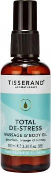 Image of Tisserand Aromatherapy Total De-Stress Massage & Body Oil 100ml