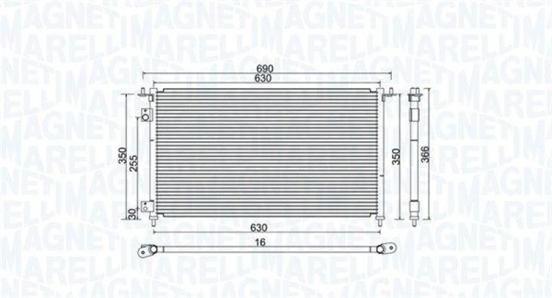 Image of MAGNETI MARELLI Air conditioning condenser MAGNETI MARELLI 350203970000