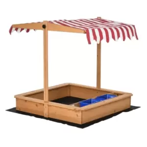 Image of Outsunny Kids Wooden Outdoor Sandbox Play Station