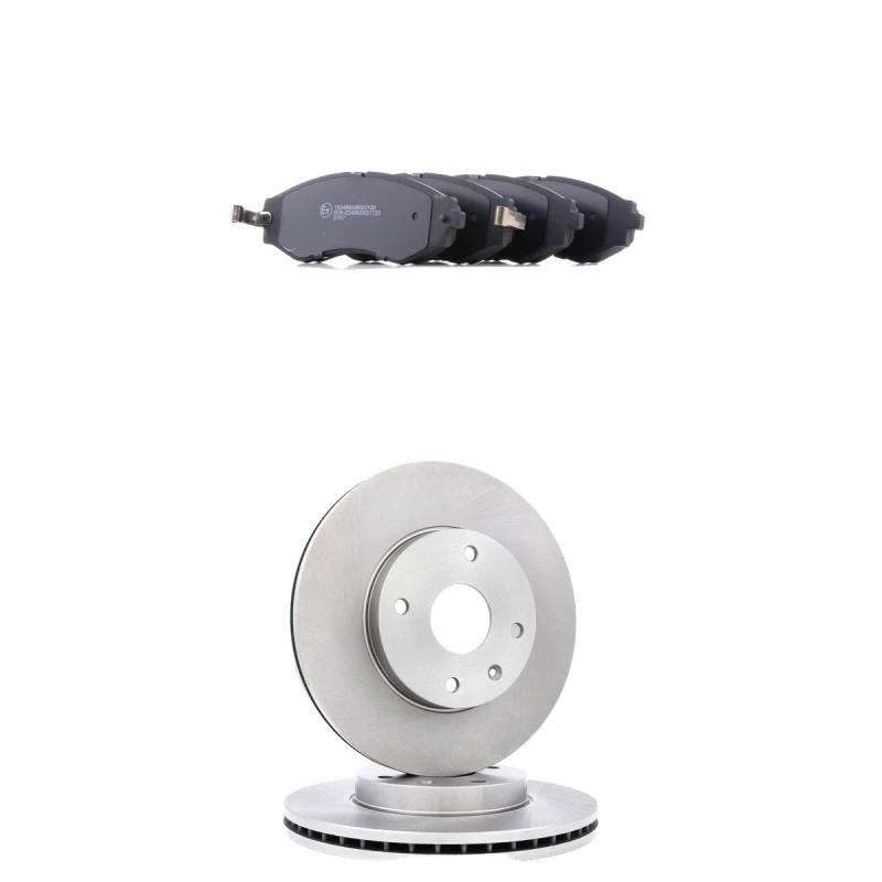 Image of RIDEX 3405B2930 Brake disc and pads set Front Axle, Brake Disc Type: internally vented, with acoustic wear warning Brake Set,disc brakes (3405)