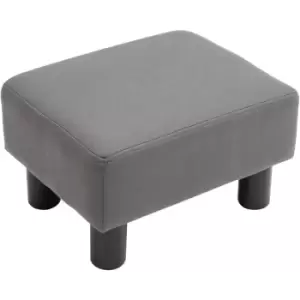 image of HOMCOM Ottoman Footrest Seat Chair Footstool Small PU Leather Home Office Grey - Grey