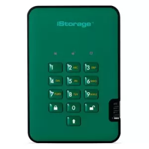 Image of iStorage 128GB diskAshur2 SSD - Racing Green
