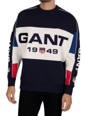 Image of Retro Shield Block Relaxed Sweatshirt