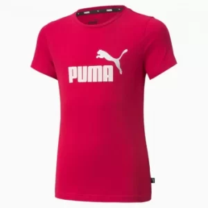 Image of PUMA Essentials Logo Youth T-Shirt, Persian Red, size 11-12 Youth, Clothing