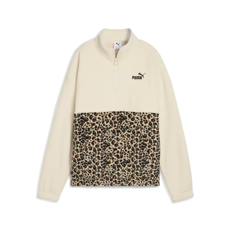 Image of Puma Womens casual half-zip crew neck jumper Puma Graphic Blanc Female S