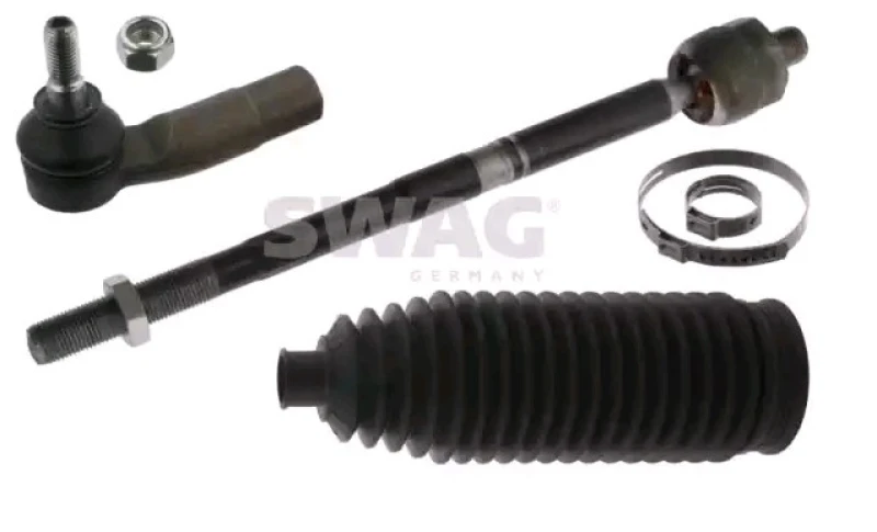 Image of SWAG 30 94 9044 Tie Rod Front Axle Left, with nuts, with bellow Rod Assembly (284)