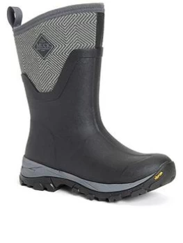 Image of Muck Boots Arctic Ice Mid Agat Wellington Boots - Black/Grey, Size 5, Women