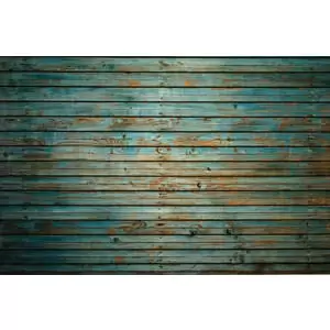 Image of Origin Murals Rustic Wood Effect Blue Wall Mural - 3.5 x 2.8m