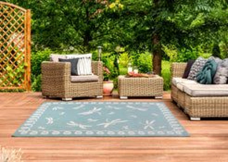 Image of Rugstyle SUMMER BREEZE DRAGONFLY Aqua unisex 100x150cm