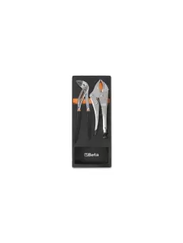 Image of Beta Tools M153 2pc Slip Joint & Self-Locking Plier Set Soft Tray for Roller Cab