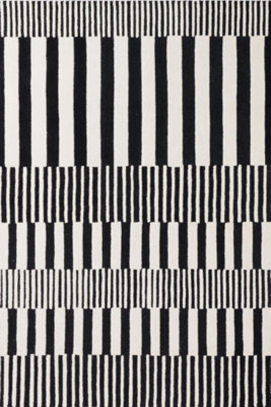 Image of The Rugs Ted Baker Stryve Woollen Pulse Black White Geometric Living Room Rug