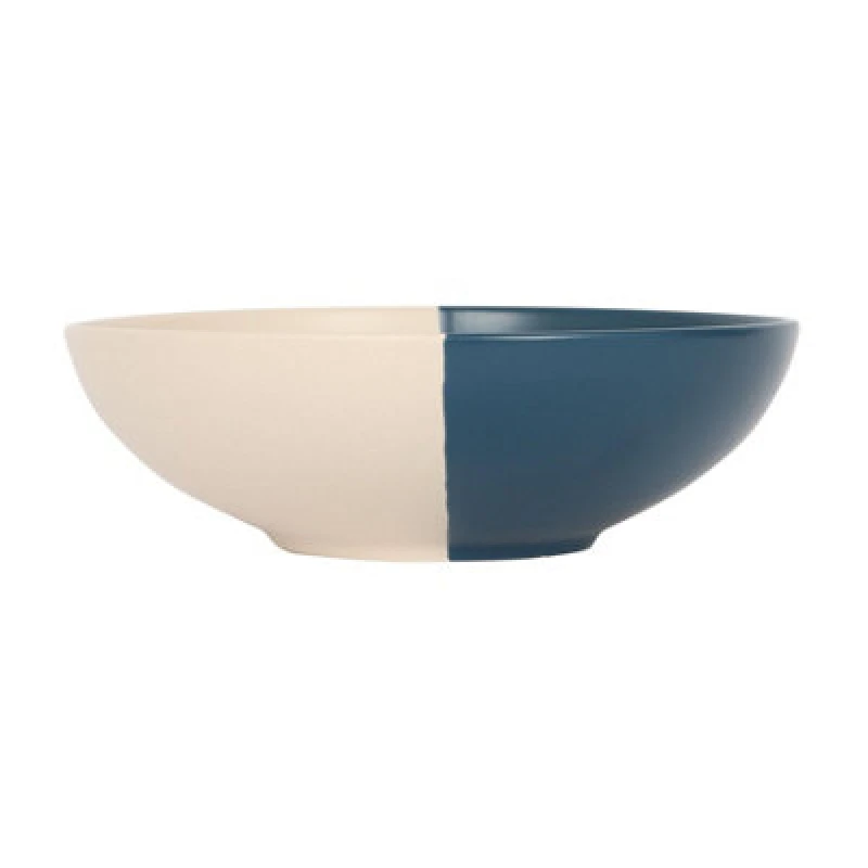 Image of Nicola Spring Dipped Stoneware Pasta Bowl - 20.5Cm - Navy