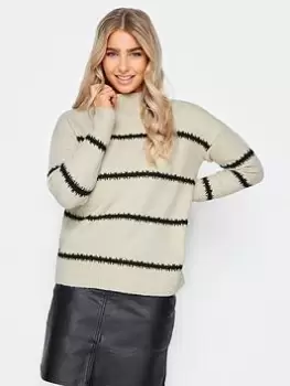 image of M&Co Neutral Blurred Stripe Jumper, Cream, Size 14-16, Women