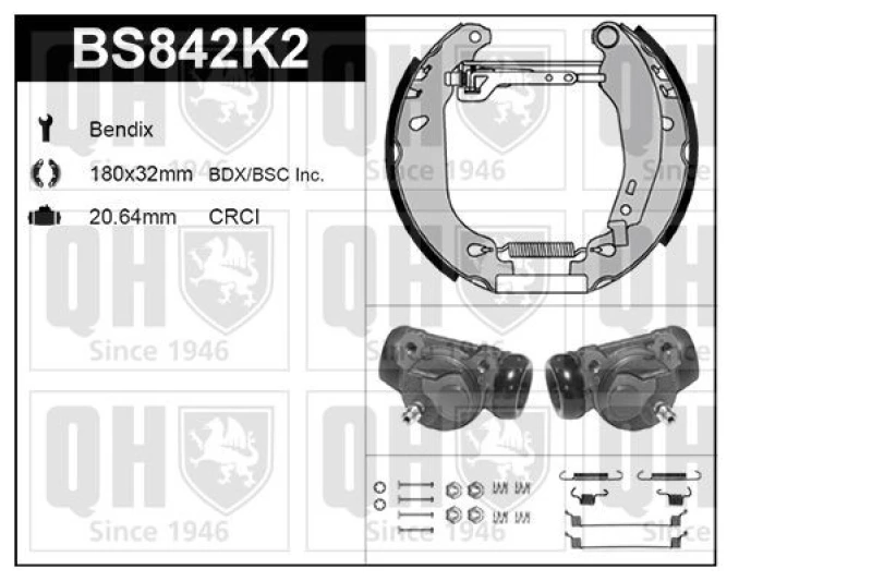 Image of QUINTON HAZELL Brake Shoe Set QUINTON HAZELL BS842K2
