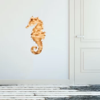 Image of Seahorse - Walnut Walnut Decorative Wooden Wall Accessory