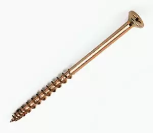 Image of Screw-Tite Yellow Zinc-Plated Case & Through Hardened Woodscrew (Dia)4.5mm (L)80mm, Pack Of 100
