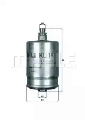 image of Fuel Filter KL19 79605247 by MAHLE Original