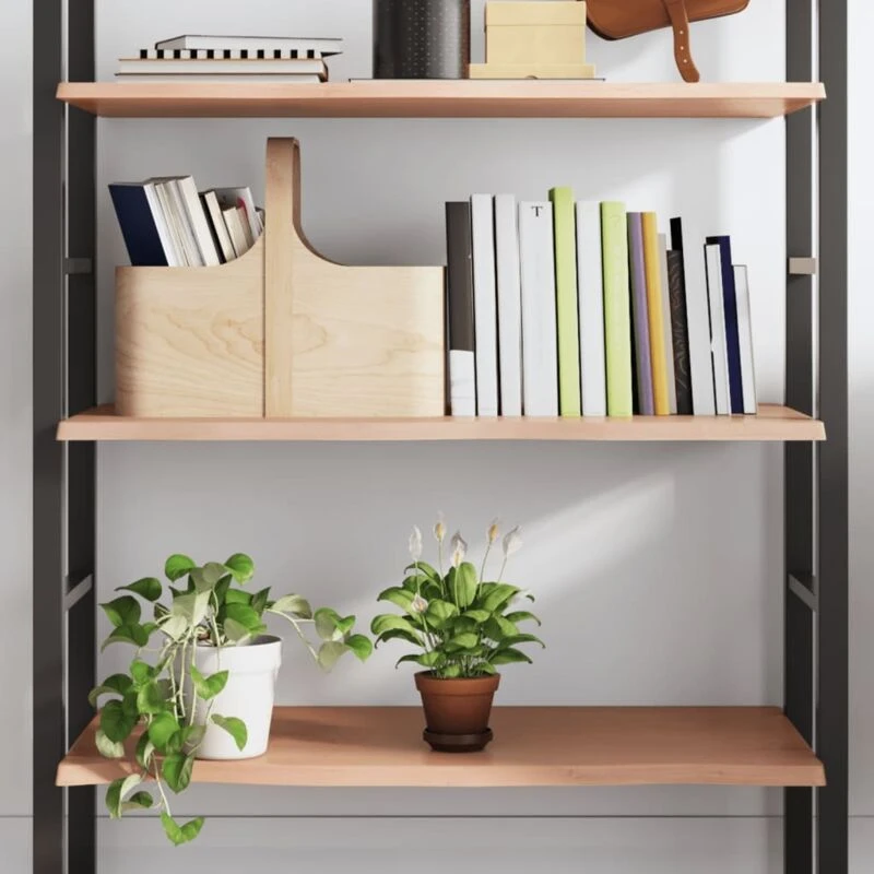 Image of Vidaxl Wall Shelf Light Brown 100X40X2cm Treated Solid Wood Oak, Brown 363683
