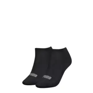 Puma Womens 2 Pack Sneaker Trainer Socks - Black