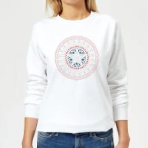 Image of Marvel Captain America Oriental Shield Womens Sweatshirt - White - L