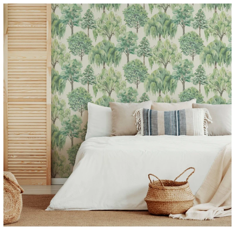 Image of Esselle Home Esselle Home Whispering Ivory Green Wallpaper