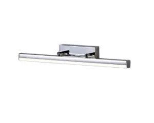 image of Bathroom Wall Lamp Small Adjustable, 1 x 6W LED, 4000K, 612lm, IP44, Polished Chrome