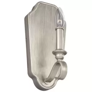 Image of Wall Light Flat Back Plate Single Candle Tube Gilded Sunrise Silver LED E14 60W