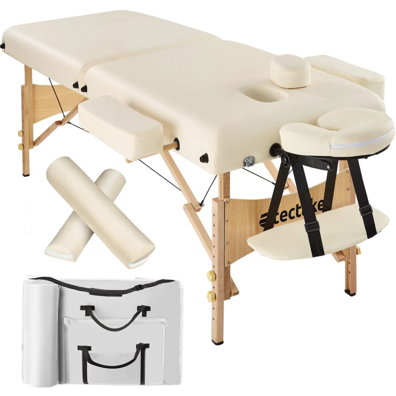 Image of tectake Massage Table Set Suman in Beige Beige Unisex