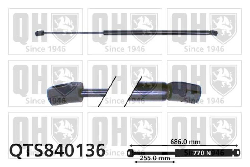 Image of QUINTON HAZELL Tailgate strut QUINTON HAZELL QTS840136