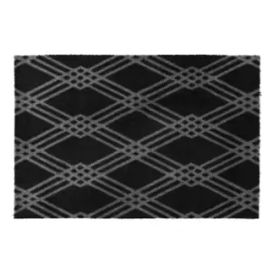 image of JVL Mega Mat Diamond Print, Large, 50x75cm - Black