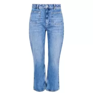 Image of Gant Crop Flare Jeans - Blue