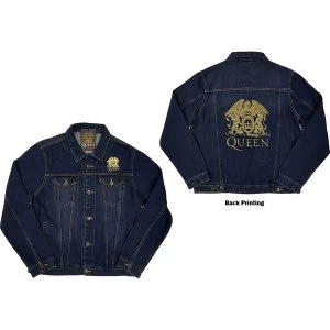 Image of Queen - Classic Crest Unisex XX-Large Denim Jacket - Blue