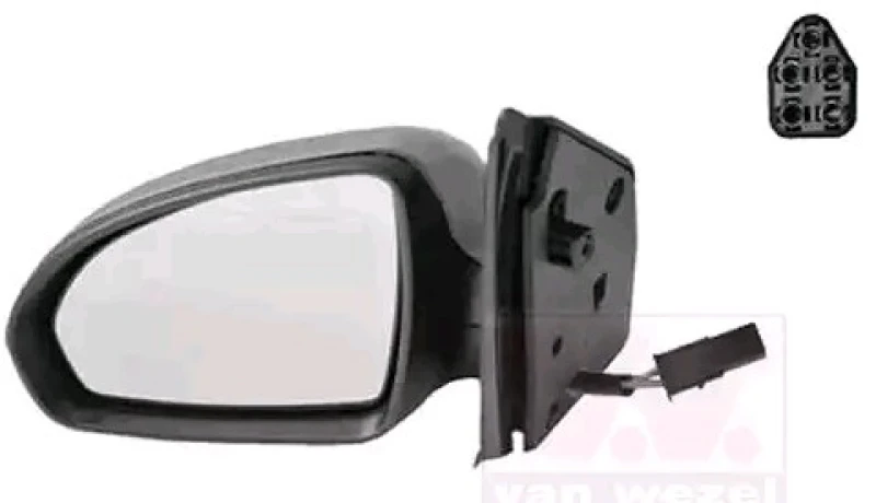 Image of VAN WEZEL 2911817 Wing mirror * HAGUS * Left, Heatable, primed Outside Mirror (50)